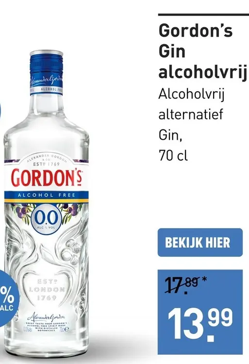 Aanbieding: Gordon's Gin alcoholvrij