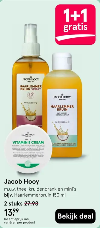 Aanbieding: Jacob Hooy m.u.v. thee, kruidendrank en mini'
