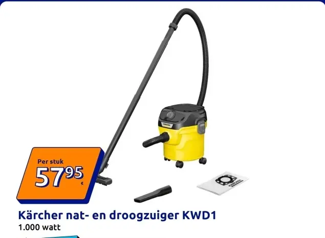 Promotie: Kärcher nat- en droogzuiger KWD1