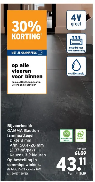 Promotie: GAMMA Bastion laminaattegel