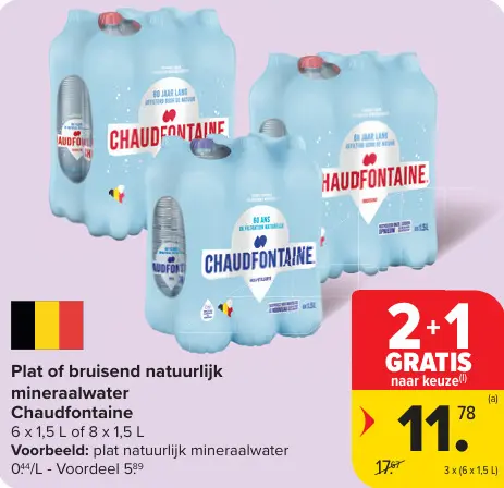 Promotie: Plat of bruisend natuurlijk mineraalwater