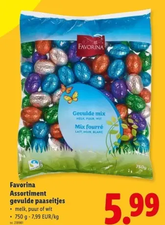 Promotie: Assortiment gevulde paaseitjes