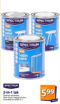 Aanbieding: SPECTRUM 2IN1 Matt paint primer & finish in one wood / metal / PVC
