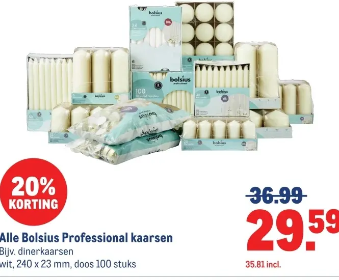 Aanbieding: Alle Bolsius Professional kaarsen