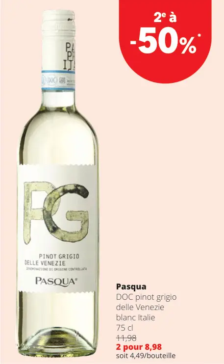 Offre: DOC pinot grigio delle Venezie blanc Italie