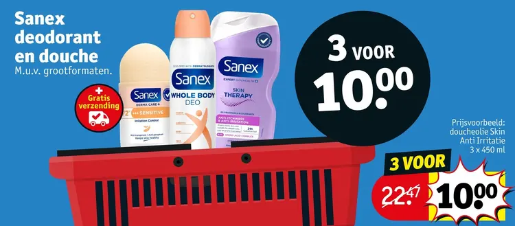 Aanbieding: Sanex deodorant en douche