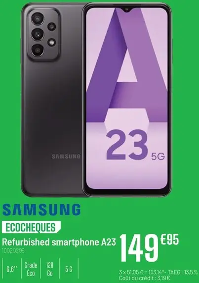 Offre: Refurbished smartphone A23