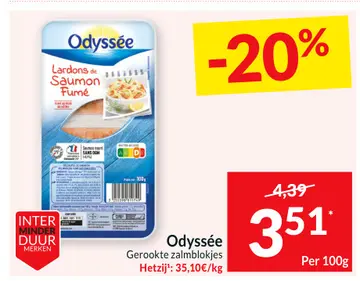 Aanbieding: Odyssée Gerookte zalmblokjes