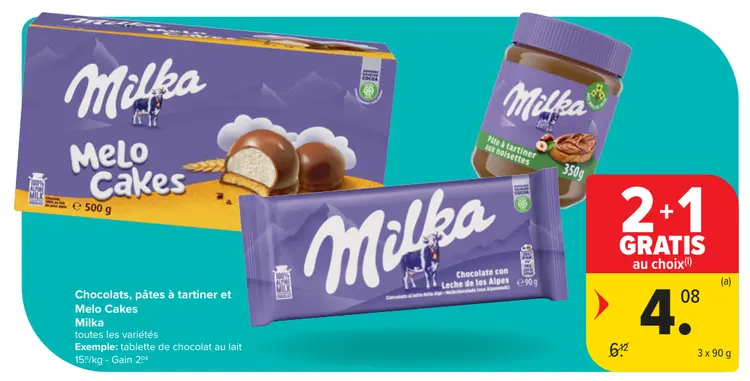 Offre: Chocolats, pâtes à tartiner et Melo Cakes