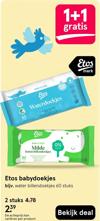 Aanbieding: Etos babydoekjes
