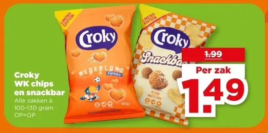 WK chips en snackbar