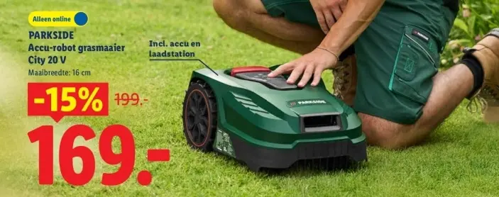 Aanbieding: Accu-robot grasmaaier City 20 V