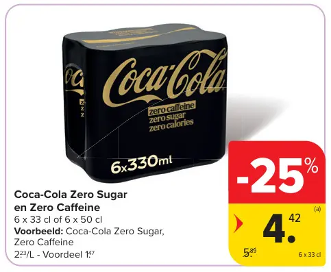 Promotie: Coca-Cola Zero Sugar & Zero Caffeine