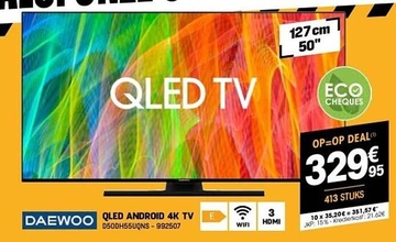 Aanbieding: DAEWOO QLED ANDROID 4K TV D50DH55UQNS