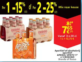 Aanbieding: APEROL SPRITZ of CRODINO