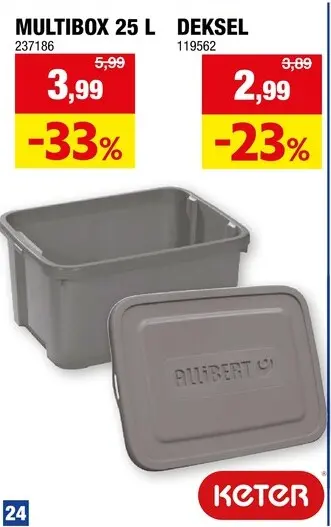Promotie: Multibox 25 L met deksel