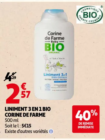 Offre: Liniment 3 en 1 bio