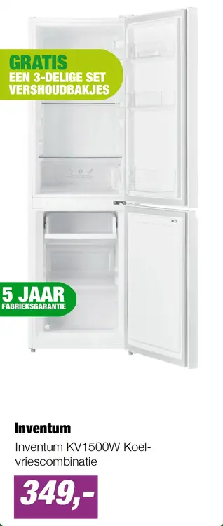 Aanbieding: Inventum KV1500W Koel-vriescombinatie