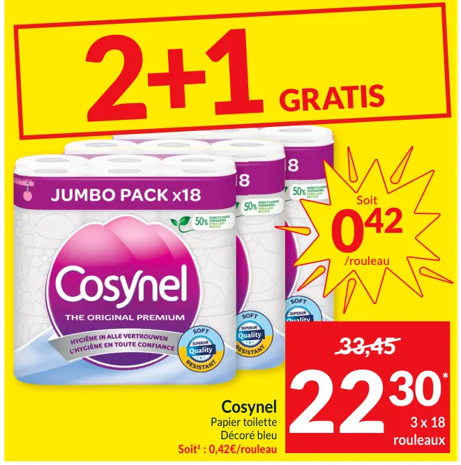 Offre: Papier toilette Décoré bleu