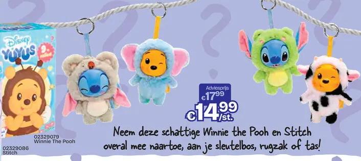 Aanbieding: Disney YUYUS WTP sleutelhanger 12cm,8ass
