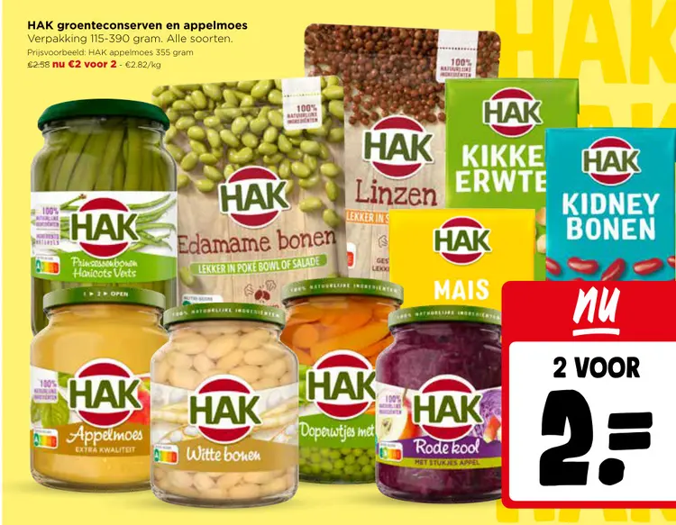 Promotie: HAK groenteconserven en appelmoes