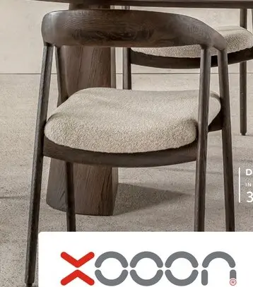 Promotie: Dante, armstoel - eik antraciet met gestoffeerde zit in stof Brioni - Creme
