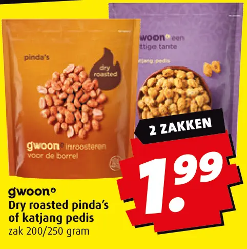 Aanbieding: Dry roasted pinda's of katjang pedis