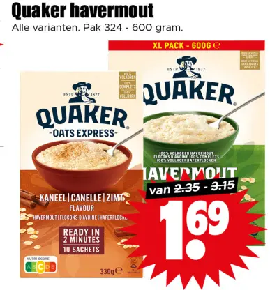 Aanbieding: Quaker havermout
