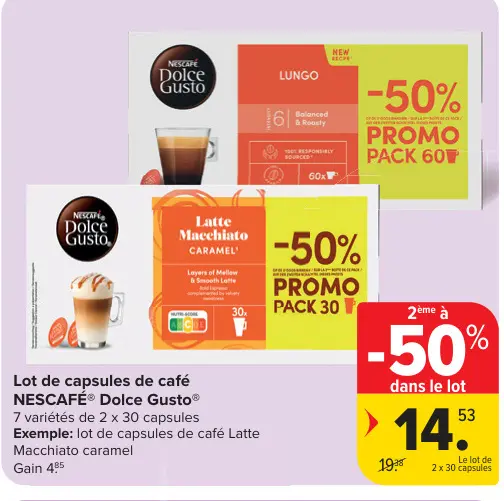 Offre: Lot de capsules de café