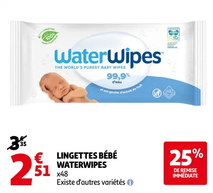 Offre: Lingettes bébé WaterWipes