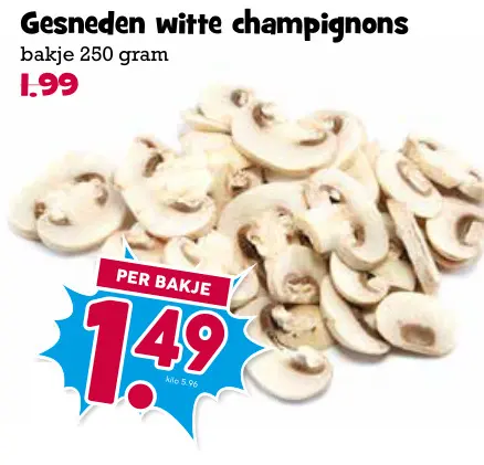 Aanbieding: Gesneden witte champignons
