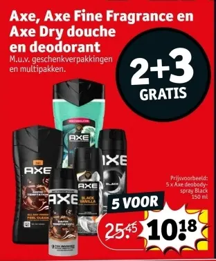 Aanbieding: Axe, Axe Fine Fragrance en Axe Dry douche en deodorant