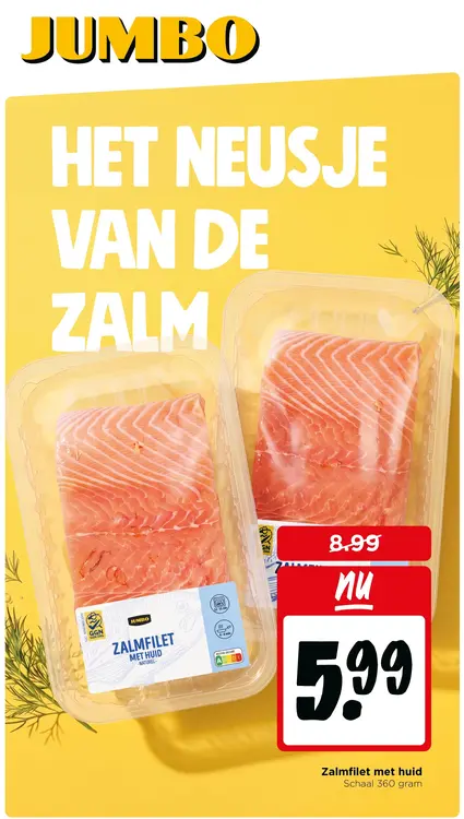 Aanbieding: Zalmfilet met huid