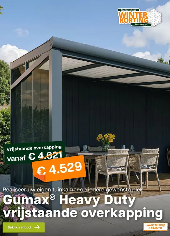 Aanbieding: Gumax Heavy Duty Vrijstaande overkapping