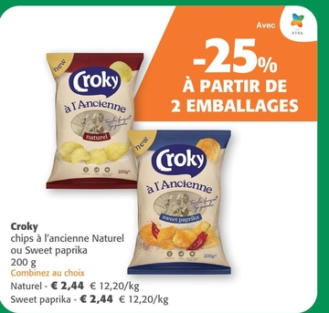 Offre: Croky chips à l'ancienne Naturel ou Sweet pap