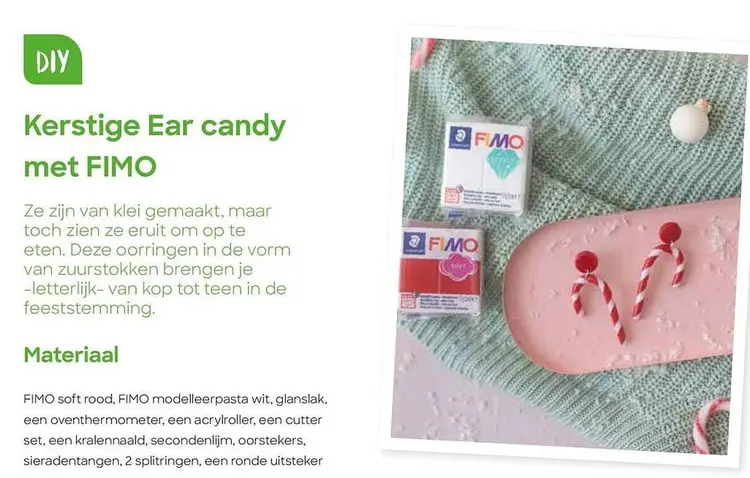 Promotie: Kerstige Ear candy met FIMO