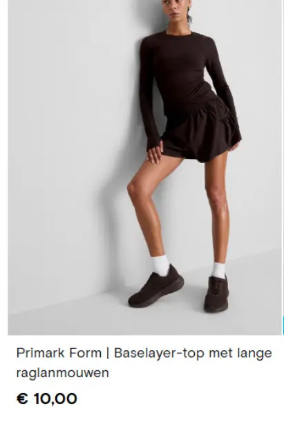 Aanbieding: Primark Form | Baselayer-top met lange raglanmouwen