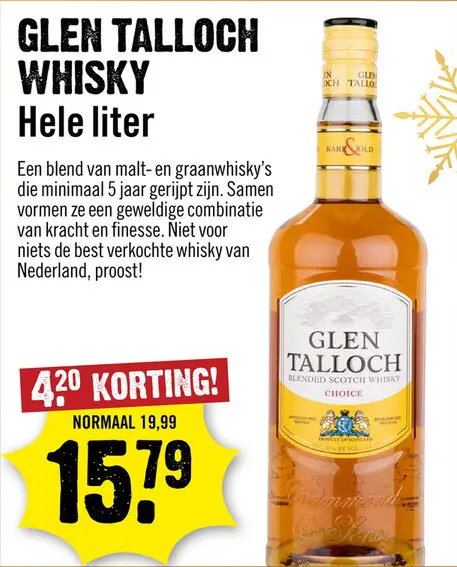 Aanbieding: Glen Talloch Whisky 100 cl