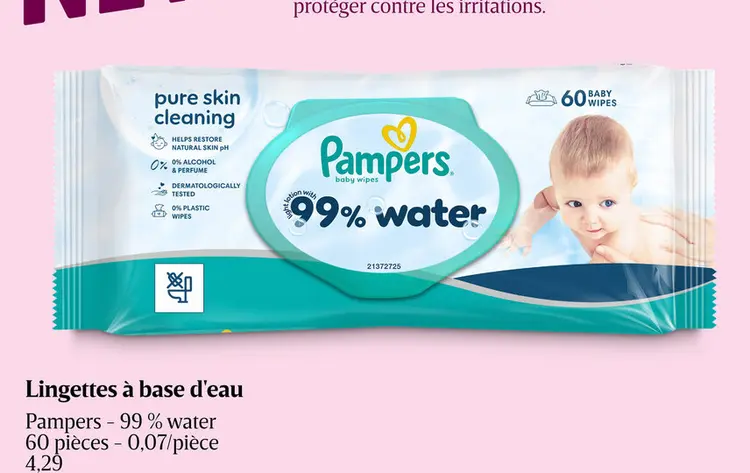 Offre: Lingettes à base d'eau