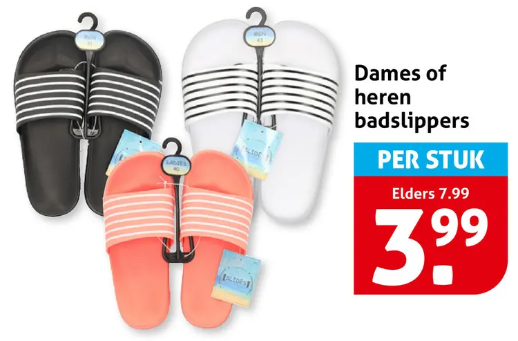 Aanbieding: Dames of heren badslippers