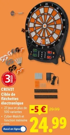 Offre: Cible de fléchettes électronique