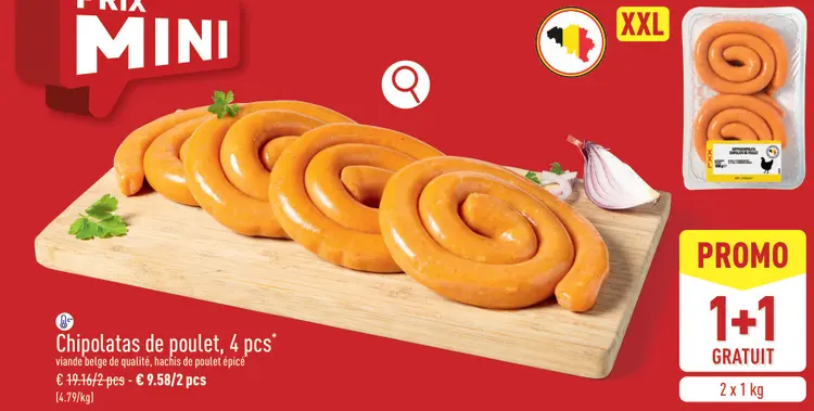 Offre: Chipolatas de poulet