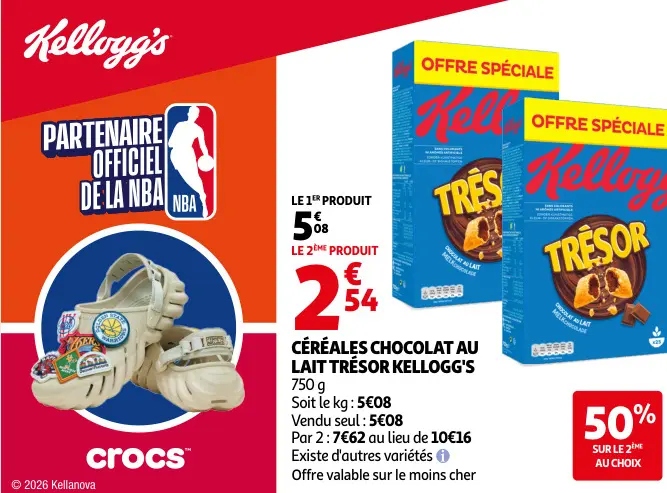 Offre: Céréales chocolat au lait trésor