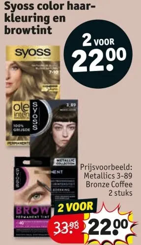 Aanbieding: Syoss color haarkleuring en browtint