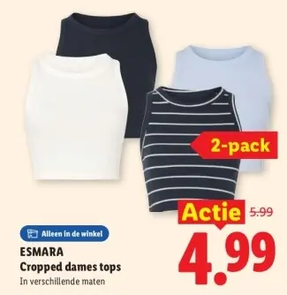 Aanbieding: Cropped dames tops