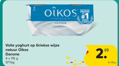 Aanbieding: Volle yoghurt op Griekse wijze natuur Oîkos
