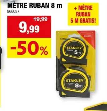 Offre: Stanley Tylon mètre ruban 8m + 5m