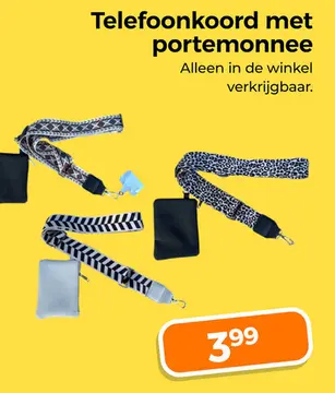Aanbieding: Telefoonkoord met portemonnee