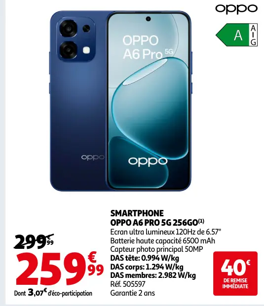 Promotie: Oppo a6 pro 5g 256go