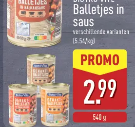 Promotie: Balletjes in saus